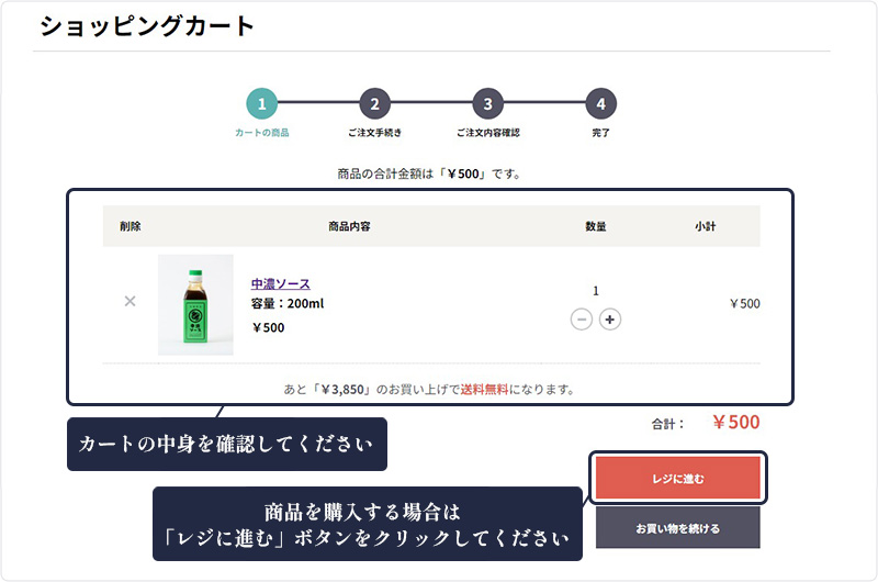 3.購入商品の確認